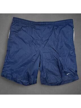 Nike Vintage Navy Swim Trunks Shorts Men’s Medium Spellout Swoosh